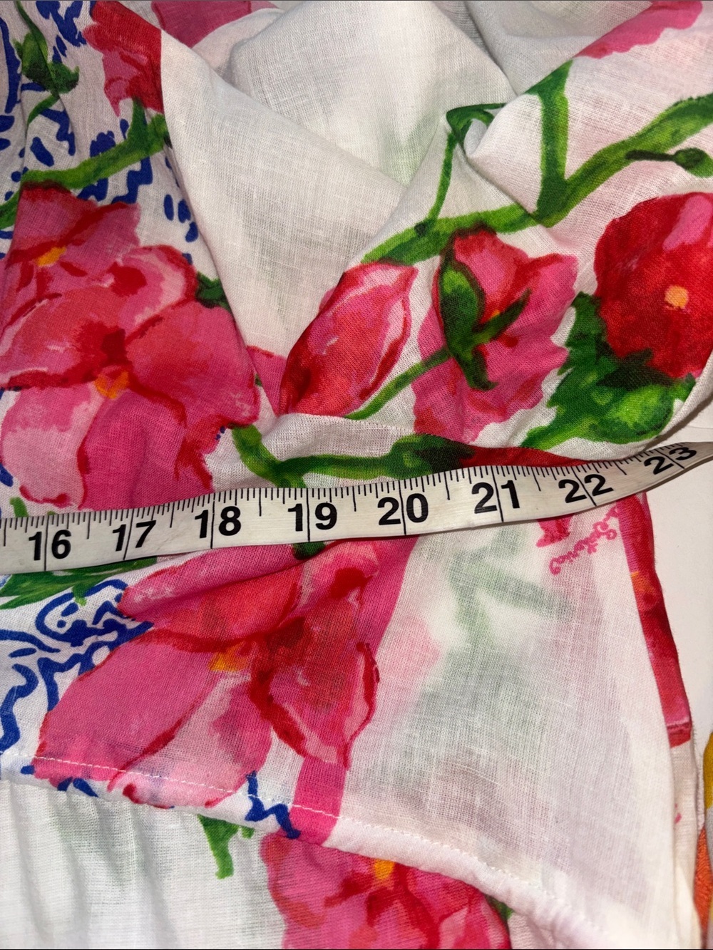 ANTICA SARTORIA RED PINK BLUE WHITE COTTON FLORAL TOP/DRESS ONE SIZE - Picture 9 of 10